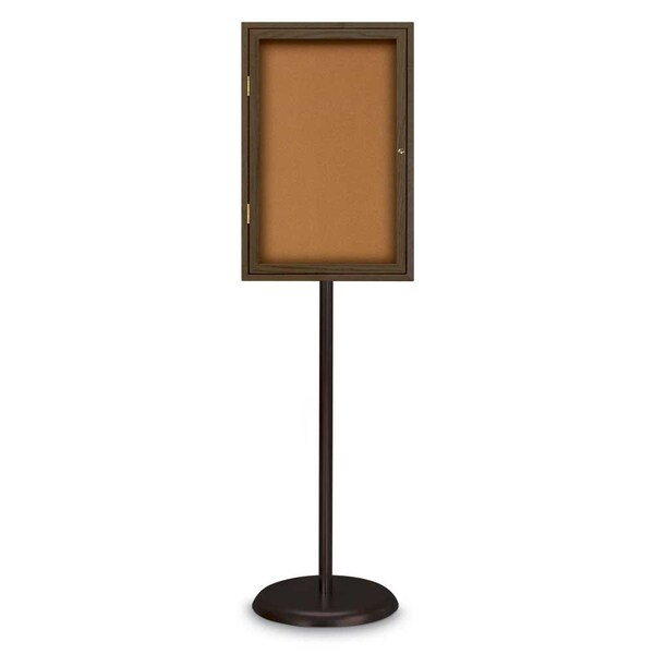 Corkboard, Triple Door, Radius Frame, 72x36", Satin/Burgundy